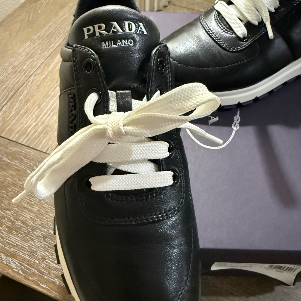 Prada Women's Black leather Sneakers! - Picture 8 of 9